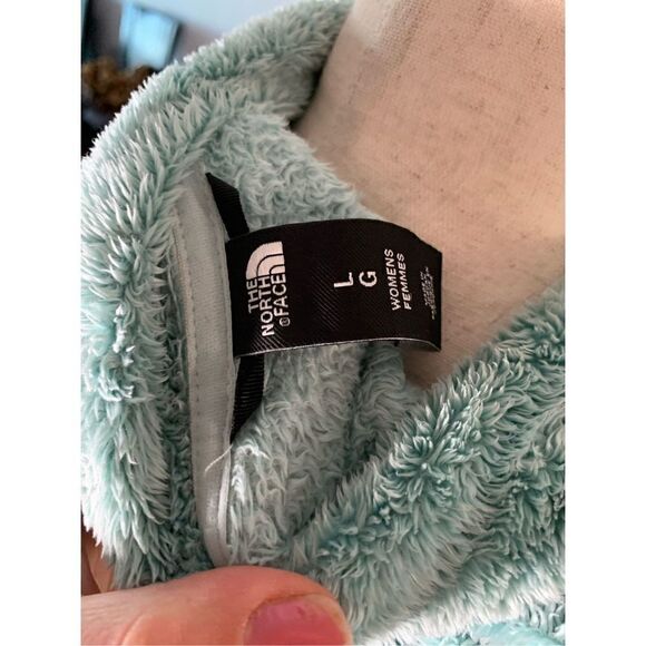 North face green fip up fleece jacket comfy and cozy - Picture 3 of 4